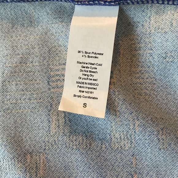 LuLaRoe Cassie Blue Knee Length Stretch Pull On Straight Pencil Midi Skirt Sz S - Picture 7 of 7